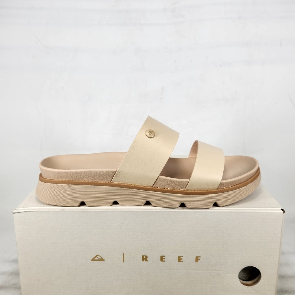 Reef Vista Luxe Thea Sandal Women Size 8 Oasis Leather Platform Slide